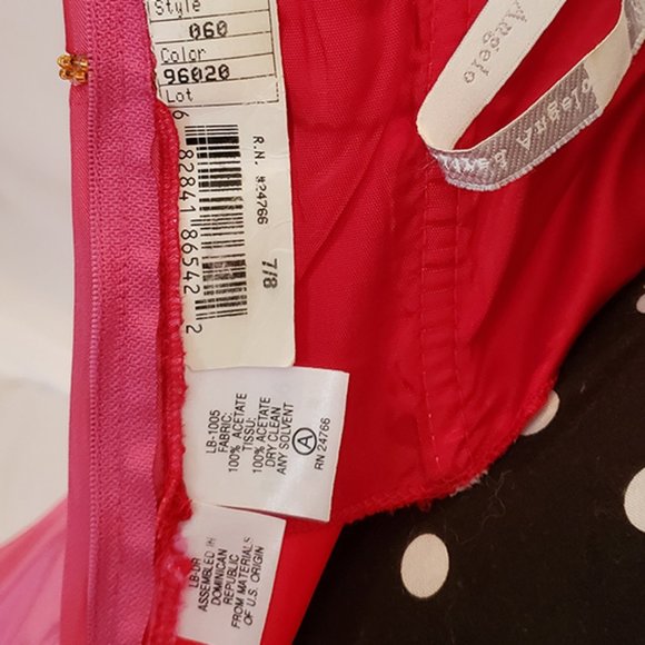 SALE Pink strapless gown dress 7/8 gold beading - Picture 9 of 10